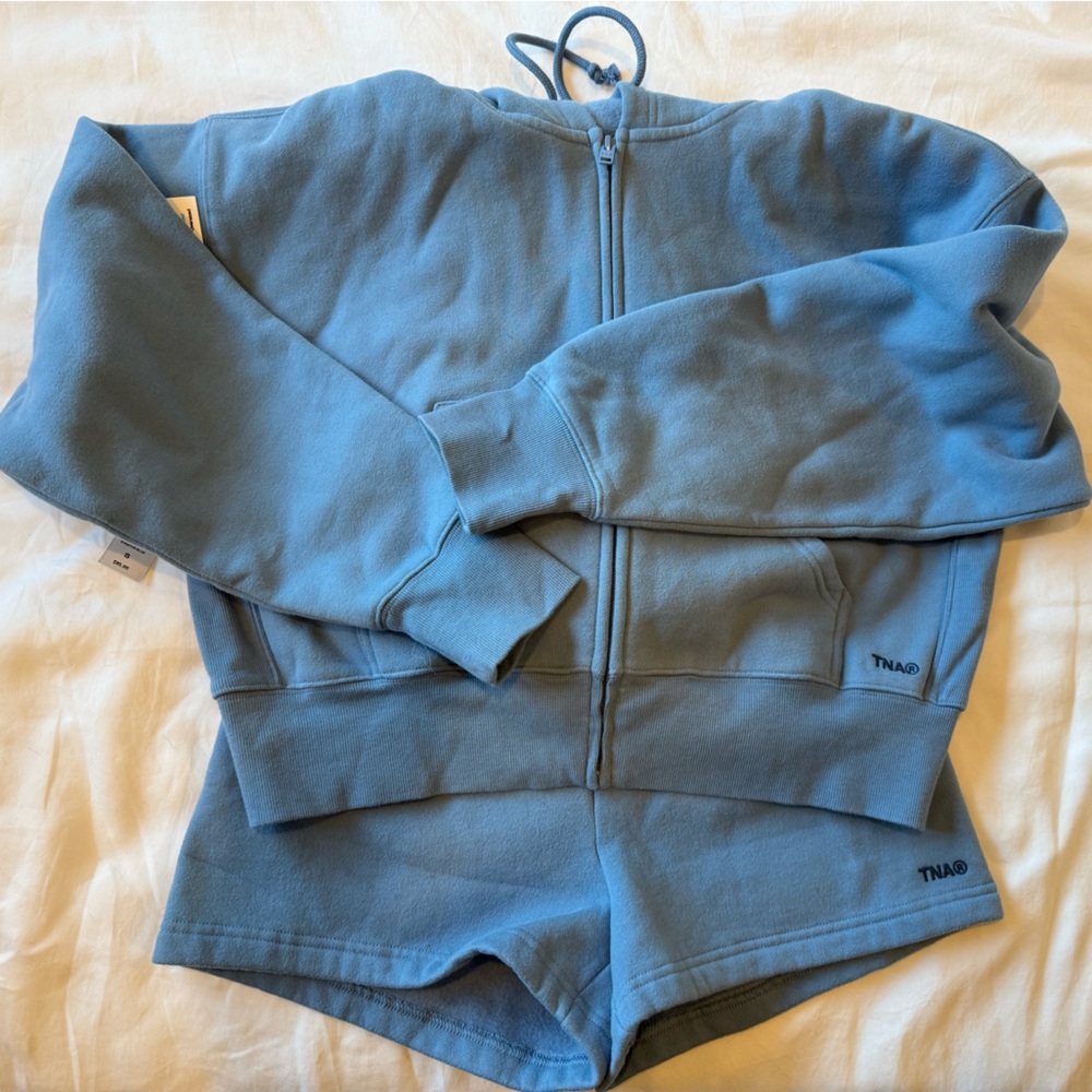Aritzia Sweat Short Set in Stratus Blue